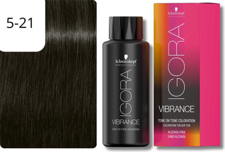 Produktbild Schwarzkopf Professional Igora Vibrance - 5-21 Hellbraun Asch Cendré (Braun, Grau)