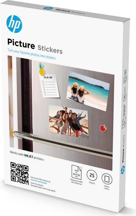 Actual product image HP Picture Sticker, 10x15cm, 25 Blätter (99 g/m², 10 x 15 cm, 25 x)