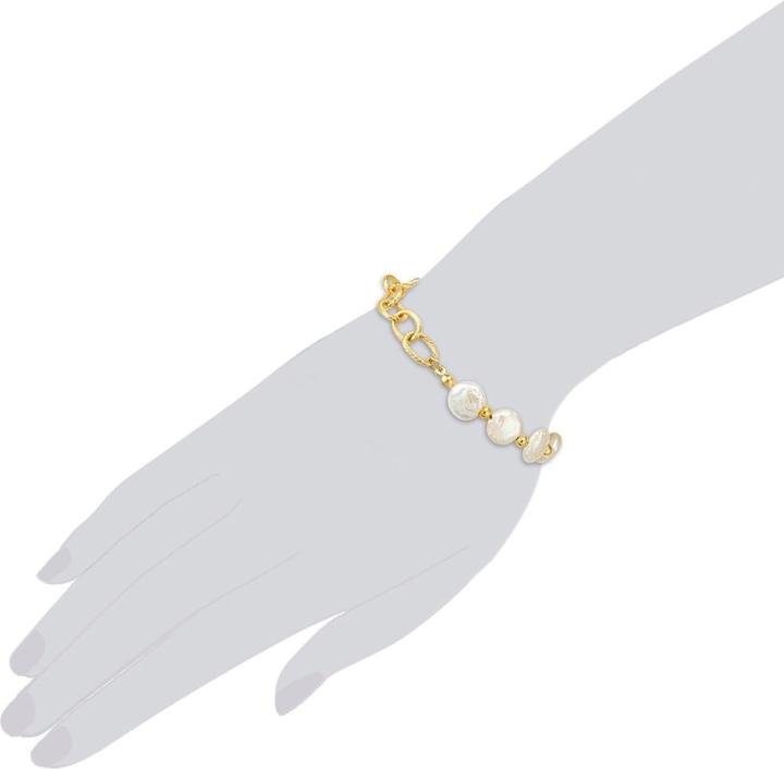 Image du produit Lulu & Jane Femme en alliage métallique Perle d'eau douce de culture or jaune 18,0 cm longueur de base + 3,0 cm (18 cm, Alliage métallique)