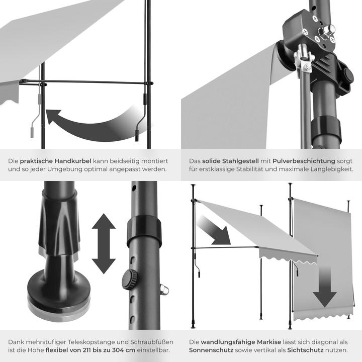 Actual product image tectake Clamping awning (1.50 m)