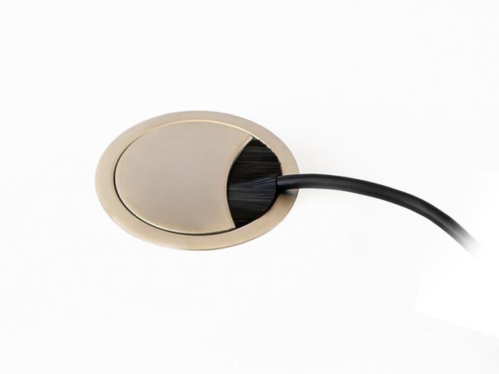 Actual product image TecLines TKD002E Table cable entry round 80mm, stainless steel look