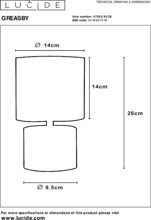 Image du produit Lucide Greasby (E14)