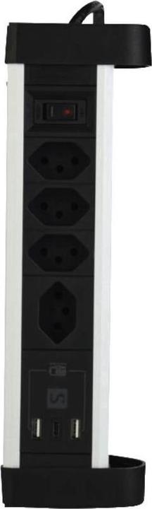 Actual product image Schönenberger ALU table socket strip (7 x, Type 13, 2 m)
