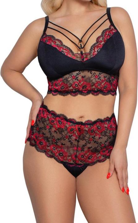 Image du produit Cottelli Collection Soutien-gorge et slip noir/rouge XL (XL)