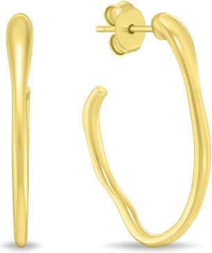 Immagine prodotto Brilio Silver - Bold gold-plated oval earrings EA1151Y