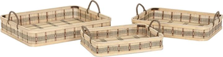 DKD Home Decor Tablettset Hell 54 x 43 x 9 cm (3 Stück) (2 Stück)