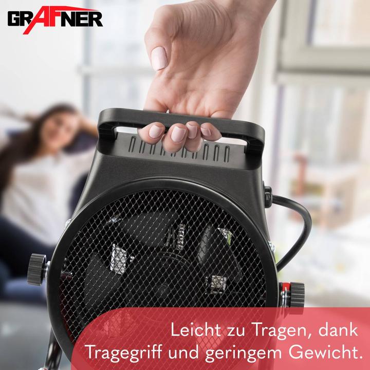 Produktbild Grafner Elektroheizer Heizlüfter Bauheizer 2000 Watt Heizstrahler EH10933 (2000 W)