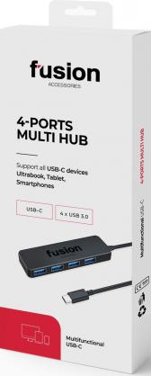 Produktbild Fusion USB-C – 4 x USB 3.0 Splitter 5 Gbit/s Schwarz (EU-Blister)
