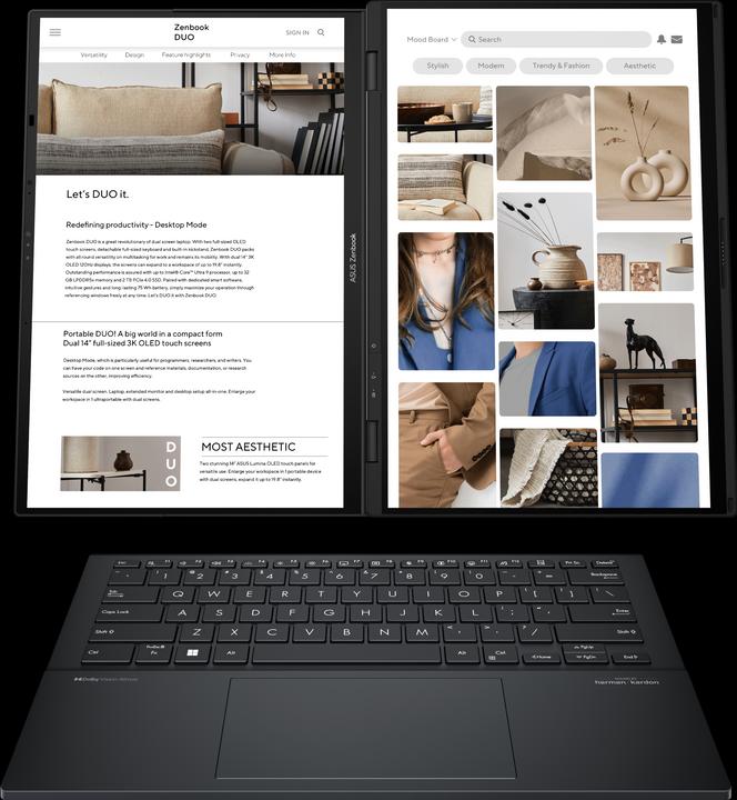 Actual product image ASUS Zenbook Pro 14 Duo OLED (14", Intel Core Ultra 9 185H, 32 GB, 1000 GB, CH)