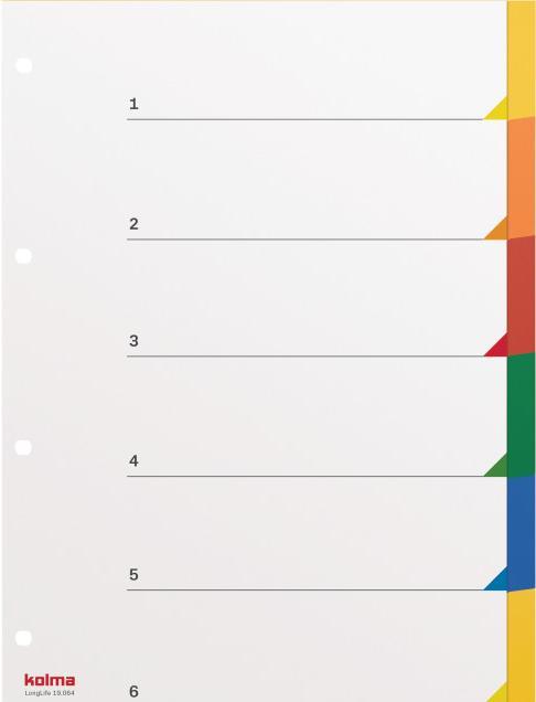 Immagine prodotto Kolma Indice A4 superstrong fustellato 6 pezzi colorati