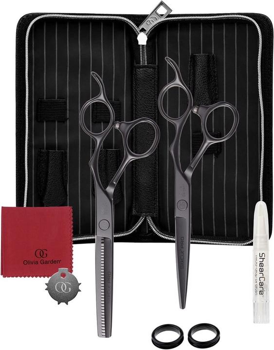 Image du produit Olivia Garden Kit de cisaillement SilkCut Pro Noir mat (14.61 cm)