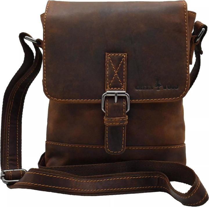Greenwood Herrentasche Echtleder 10 Zoll Rio Vintage Look Sandel No.8