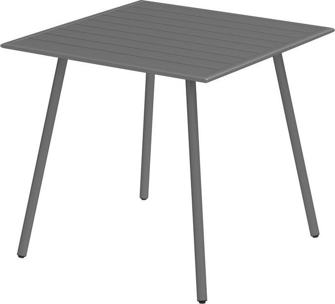 Produktbild Swisshandel24 Gartentisch Stahl 80x80x74 cm rutschfest Grau (80 cm)