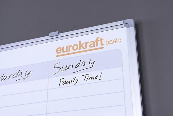 Image du produit eurokraft basic Planning hebdomadaire, neutre, division en 7 jours, l x h 1200 x 900 mm.