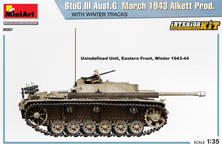Produktbild Mini art StuG III Ausf. G March 1943 Alkett Prod w/Winter Tracks. Interior Kit
