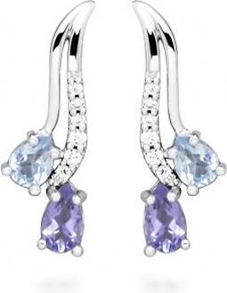 Silver Cat Charming earrings with cubic zirconia SC506