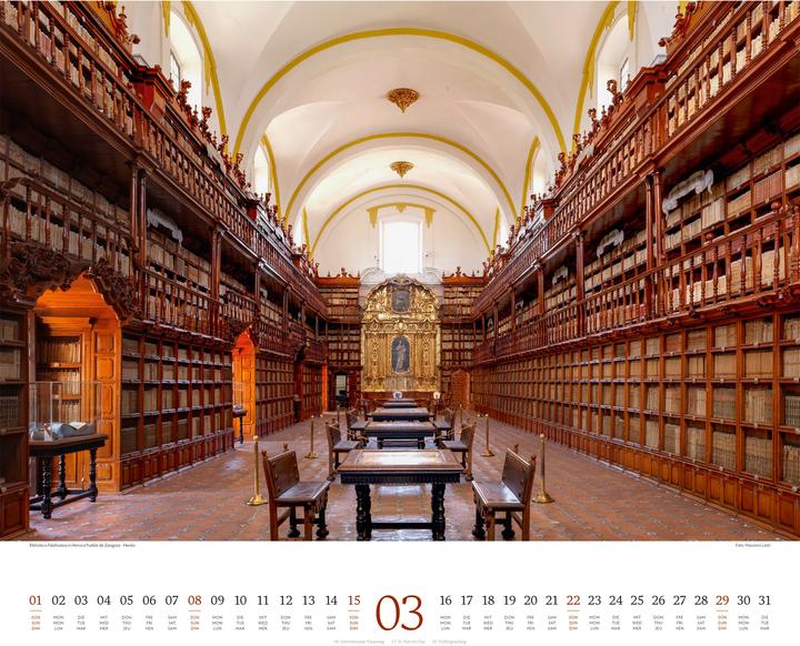 Produktbild Welt der Bücher - Bibliotheken-Kalender 2026 (54 x 48 cm, Harter Einband, Englisch, Französisch, Deutsch)