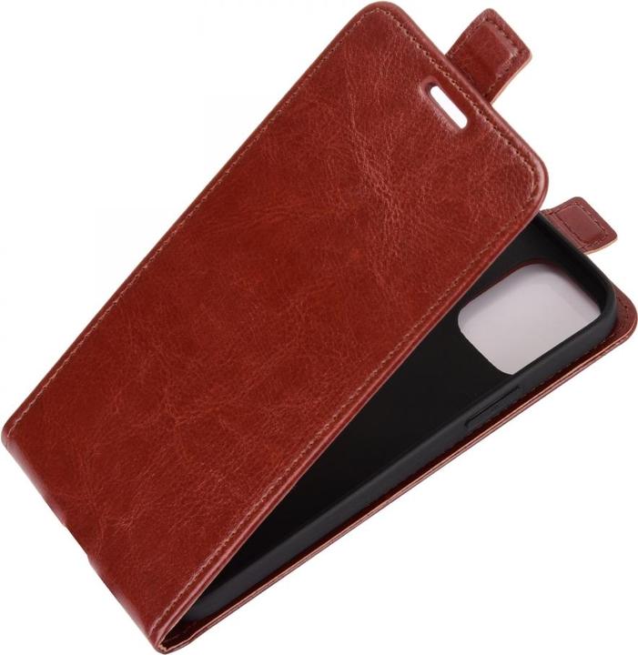 Produktbild Screenguard iPhone 12 Leder Hülle Ledertasche aufklappbar nach unten (Apple iPhone 12)