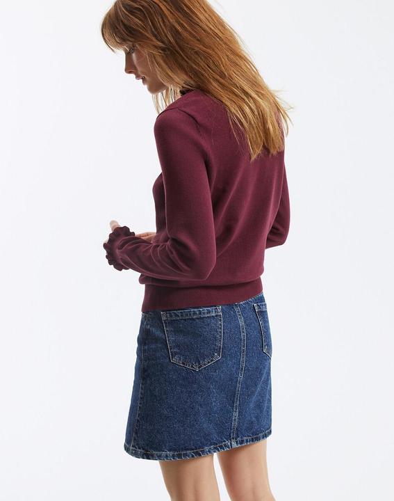 Immagine prodotto La Redoute Collections Maglia con colletto a balze e maniche lunghe (XS)