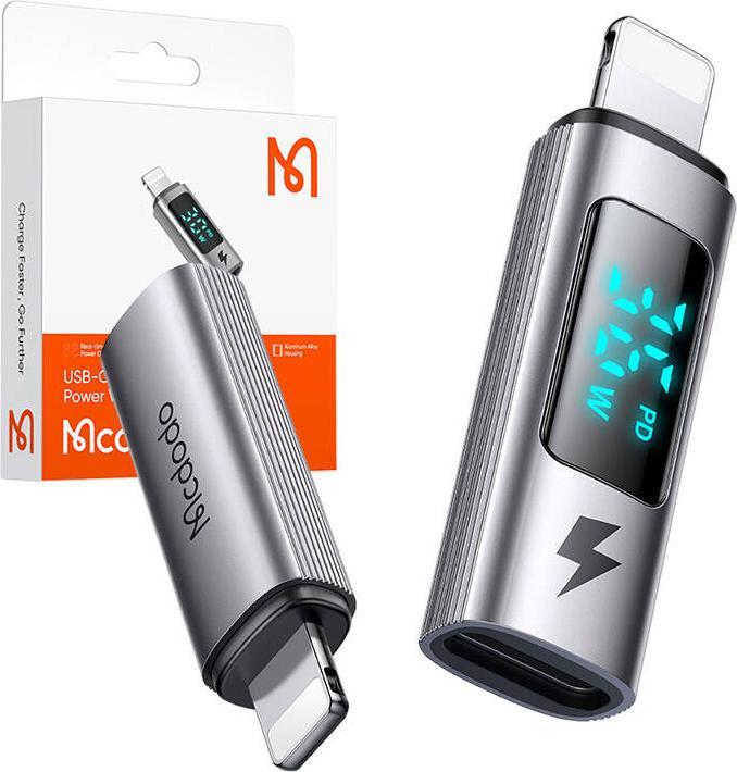 Actual product image Mcdodo USB-C to Lightning adapter, OT-6100, 36W (black) (USB Type C, Lightning)
