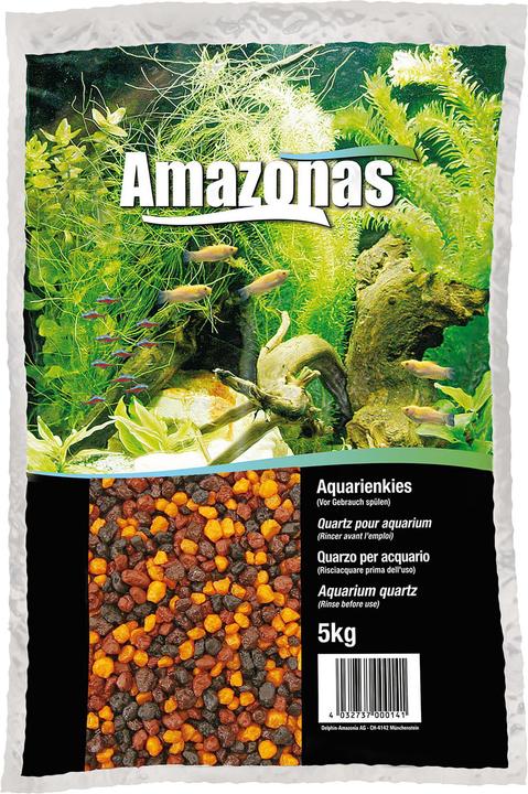 Immagine prodotto Amazonas Ghiaia per acquario arancione-marrone-nero 2-3mm 5kg (Piriti, altre voci)