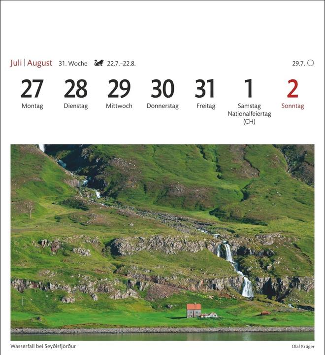 Produktbild Harenberg Island Sehnsuchtskalender 2026 - Wochenkalender mit 53 Postkarten (Deutsch)