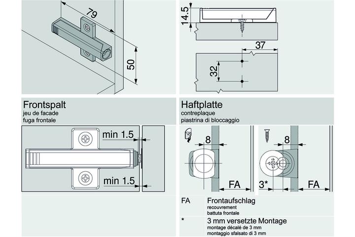 Actual product image Blum 956A1501 R736 Adapterplatte (1 pcs.)