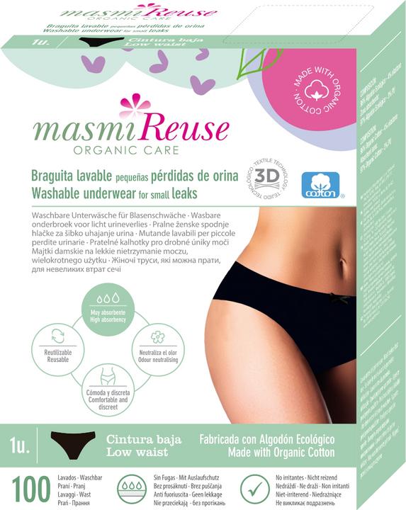 Masmi Organic incontinence briefs black size: M - Reuse (M)