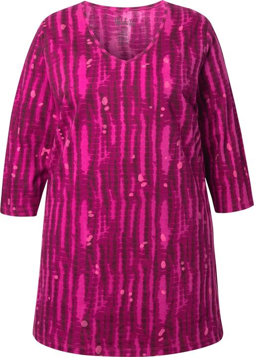 Immagine prodotto Ulla Popken Longshirt, Batikmuster, A-Linie, V-Ausschnitt, 3/4-Arm (50, 52)