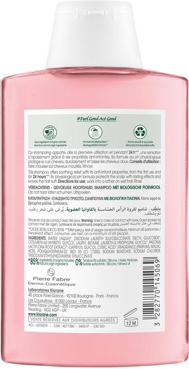 Image du produit Klorane Shampooing apaisant à la pivoine BIO (200 ml, Shampoing liquide)