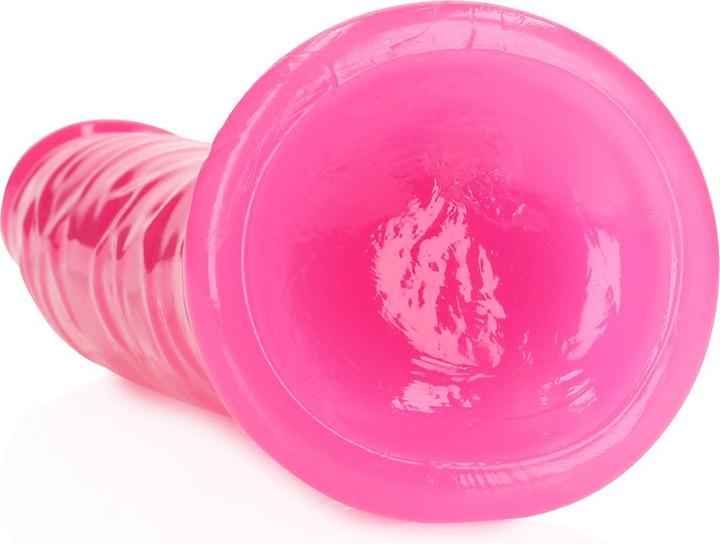 Actual product image RealRock Slim Realistic Dildo with Suction Cup - Glow in the Dark - 9" / 22,5 cm
