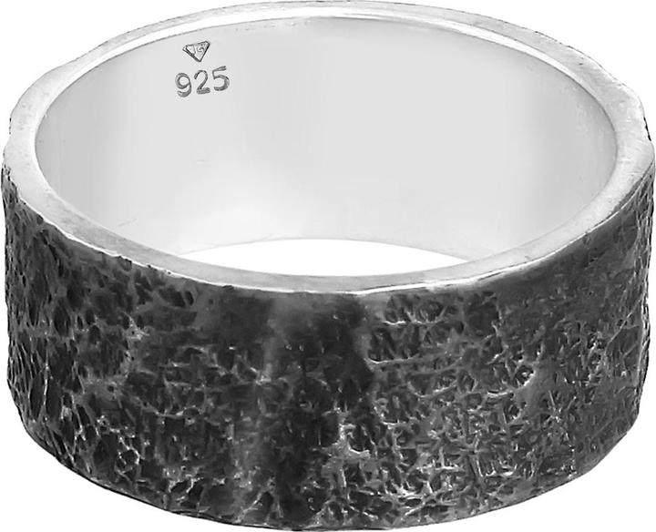 Actual product image Kuzzoi Ring Men Band Ring Organic Structure 925 Silver (56, 925 Silver)