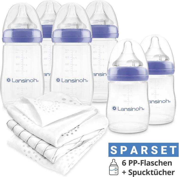 Actual product image Lansinoh Babyflaschen 9-tlg. PP-Flaschen-Set mit NaturalWave® Trinksauger