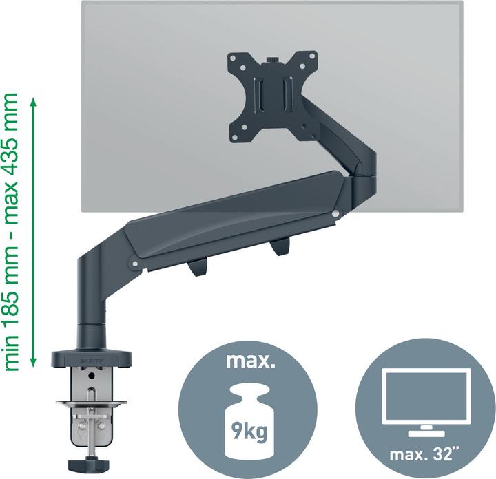 Produktbild Leitz Ergo Single Monitorarm (Tisch, 32")