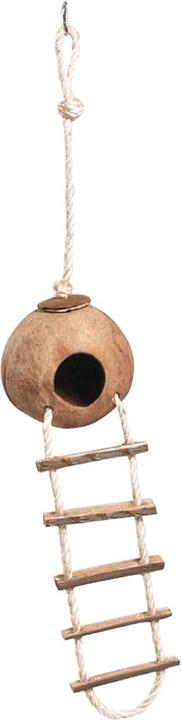 Image du produit Swisspet Maison d'oiseau en noix de coco avec échelle 12cm