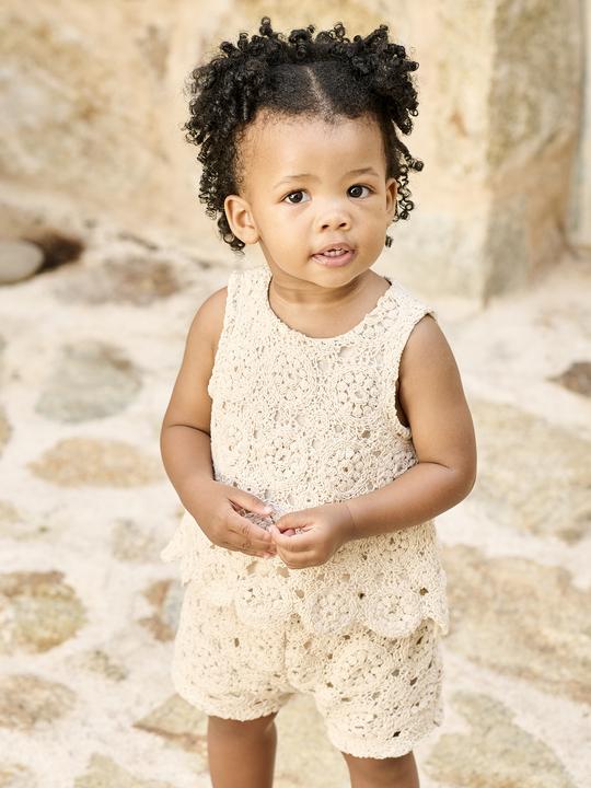 Produktbild Vertbaudet Mädchen Baby-Set: Top & Shorts aus Makramee (80)