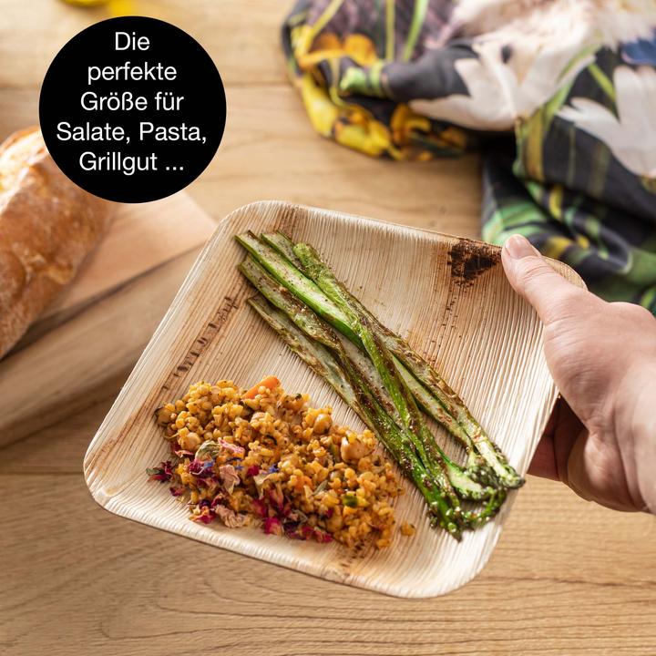Produktbild Moritz & Moritz 25tlg. Palmblatt Geschirr Eckig 20x20cm (25 x)