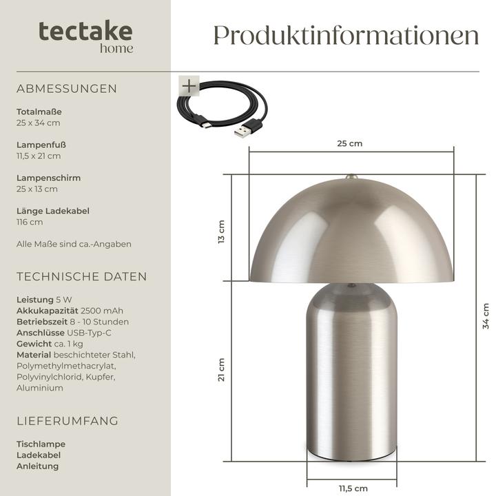 Produktbild tectake Kleine Retro-Tischlampe Kade, dimmbar, 40W