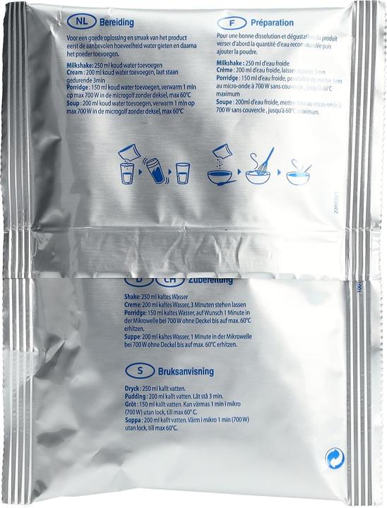 Nutritional values and ingredients Modifast Drink Yoghurt Blueberry (8 Piece, Beutel, 544 g)