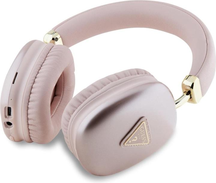 Produktbild Guess Wireless Bluetooth Headset Saffiano Triangle Logo Pink, GUBHK1SATSP, Universal (32 h, Kabellos)