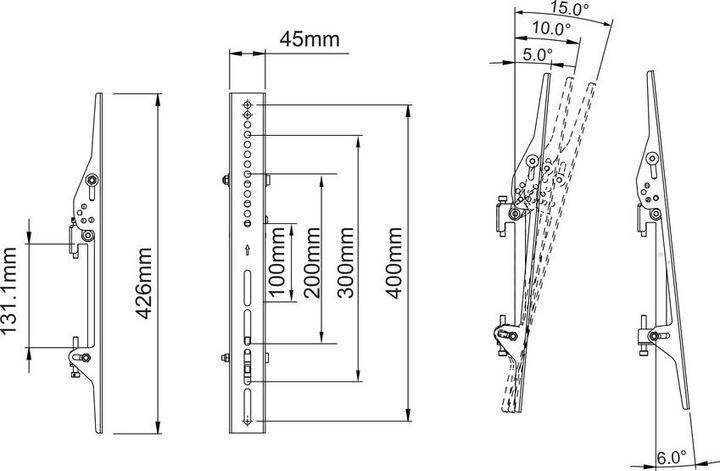 Immagine prodotto Multibrackets Supporto per inclinazione VESA 400, metallo, per sistema Pro