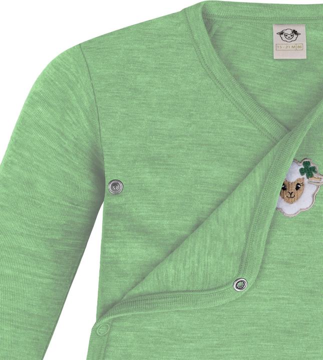 Actual product image Normani Set of 2 unisex baby wrap-around long-sleeved romper onesies made from merino wool - 9351 (50)