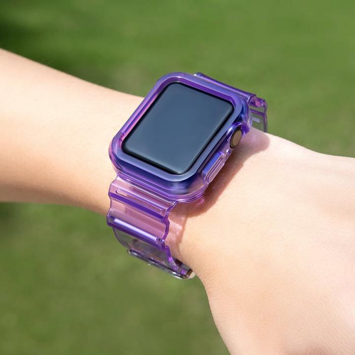 Image du produit Hurtel Strap Light Set replacement band strap case for Watch 3 38mm / Watch 2 38mm purple (TPU)