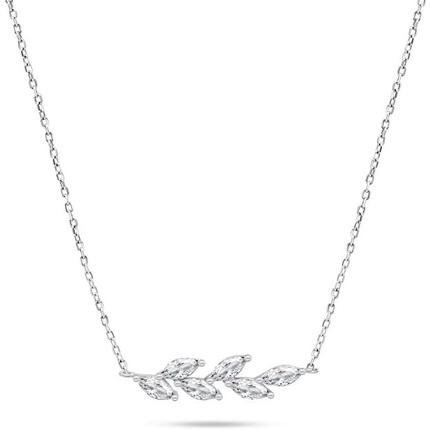 Brilio Silver - Delicate silver necklace with zircons NCL96W