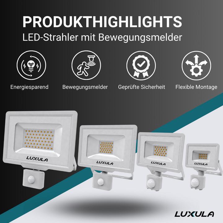Image du produit Luxula Projecteur à LED avec détecteur de mouvement (5000 lm, IP65)