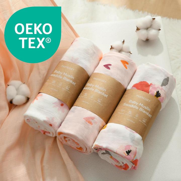 Produktbild Momcozy Muslin Swaddle Blanket 4 Pack (120 cm, 120 cm)