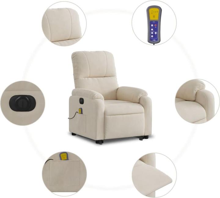 Produktbild VidaXL Massagesessel mit Aufstehhilfe Elektrisch Fernsehsessel Sessel Beige