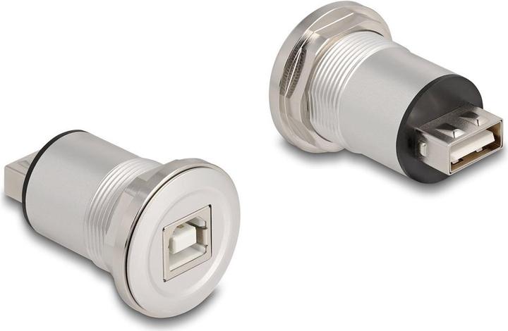 Actual product image Delock USB 2.0 type A to type B panel jack aluminium (USB 2.0, 480 W)