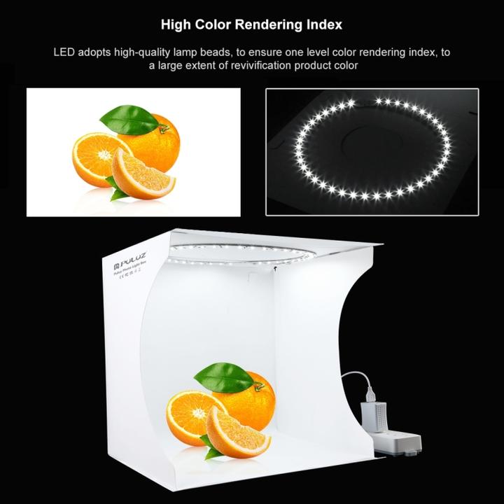 Produktbild Puluz Fotostudio mit integrierter LED Beleuchtung (33 cm, 33 cm)