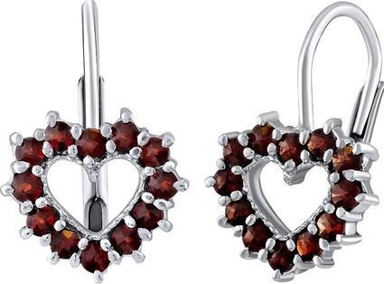 Silvego Silver earrings with real garnets SILVEGOB380095